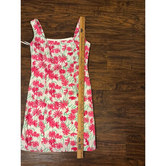 Lilly Pulitzer Womens Dress Size 4 White Pink Floral Mini Summer Coastal Preppy - Picture 2 of 7